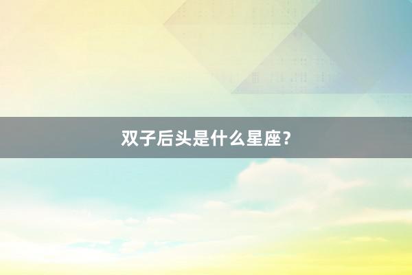 双子后头是什么星座？